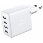 SWISSTEN SÍŤOVÝ ADAPTÉR 4x USB 20W BÍLÝ
