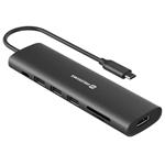 Swissten USB-C hub 7-in-1 (100W PD, HDMI, 1x USB3.0, 2x USB 2.0, SD, microSD)