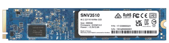 Synology SNV3510, 400GB SSD M.2 22110 (PCIe 3.0), 3000R/750W