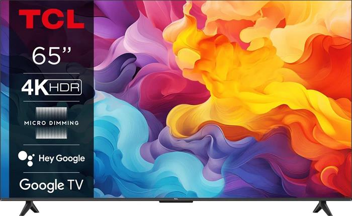 TCL 65V6B 65" TV, 4K Ultra HD, Smart, Dolby Audio, Google TV, Miracast, Bluetooth, WiFi, ALLM