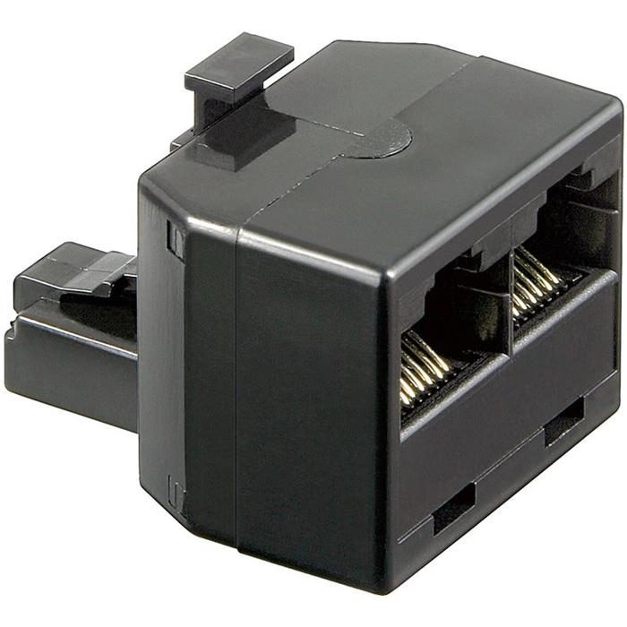 Telefonní rozdvojka RJ45 (2xF,1xM), kat.3, černá