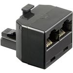 Telefonní rozdvojka RJ45 (2xF,1xM), kat.3, černá