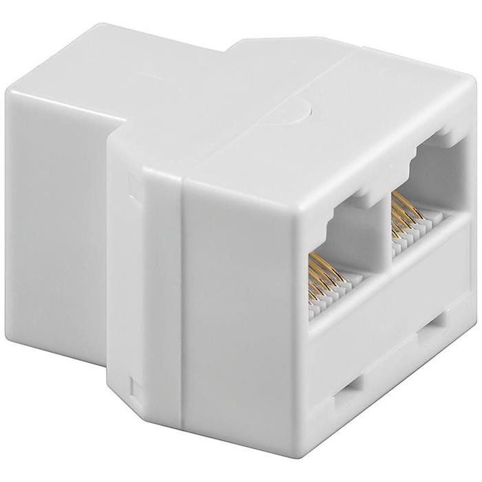 Telefonní rozdvojka RJ45 (3xF), kat.3, bílá