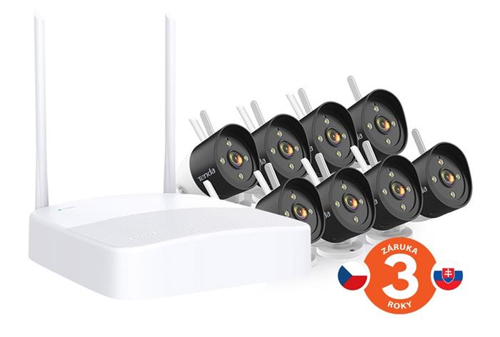 Tenda K8W-3TC - bezdrátový Wi-Fi kamerový set 2K (3MP), NVR + 8x IP kamera s LED, CZ aplikace