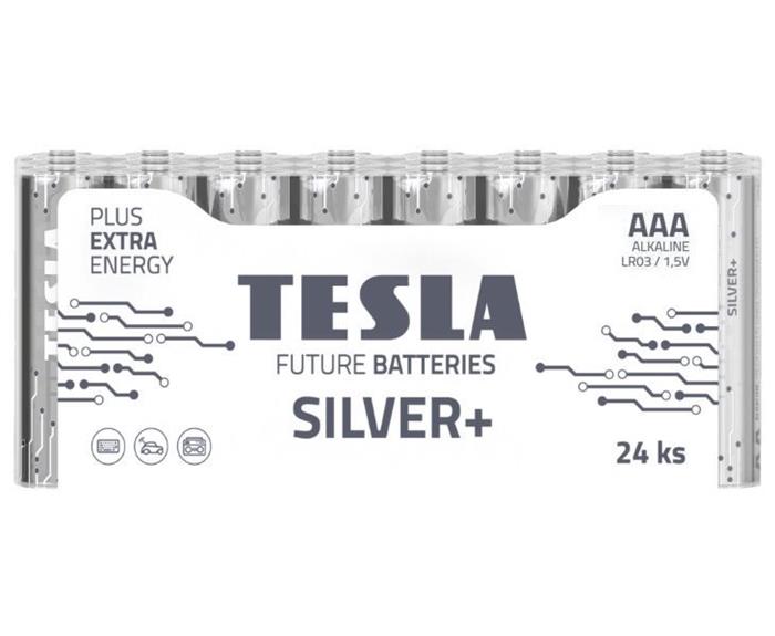 Tesla AAA SILVER+ alkalická, 24 ks fólie, ND