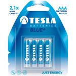 Tesla Blue+, zinko-uhlíkové AAA baterie, 4ks