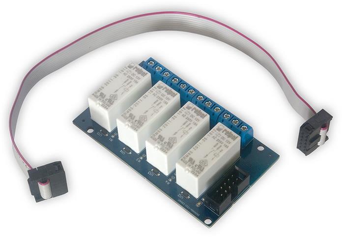 TINYCONTROL rozšiřující deska 4x relé 250VAC/16A pro LK3 a LK4
