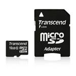 Transcend 16GB microSDHC karta, Class 10 + adaptér