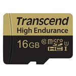 Transcend 16GB microSDHC UHS-I U1 (Class 10) High Endurance MLC průmyslová paměťová karta (s adaptérem), 95MB/s R,25MB/
