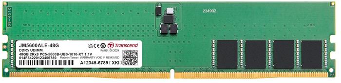 Transcend 48GB DDR5 5600 CL46, 1Rx8, 3Gx8, DIMM, 1.1V