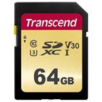 Transcend 500S 64GB SDXC karta, UHS-I U3 V30, MLC, 95R/60W