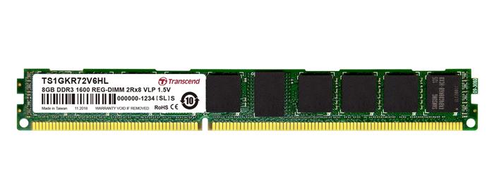 Transcend 8GB DDR3 1600MHz CL11, ECC reg, DIMM, nízký profil