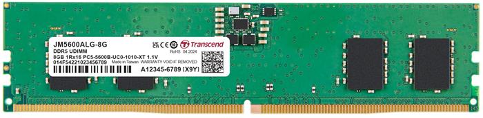 Transcend 8GB DDR5 5600 CL46, 1Rx16, 1Gx16, DIMM, 1.1V