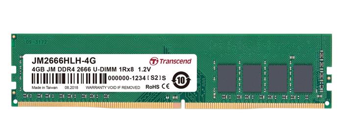 Transcend JetRam 4GB DDR4 2666 CL19 1Rx8 UDIMM