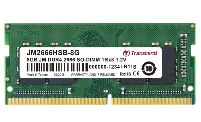 Transcend JetRam 8GB DDR4 2666MHz CL19 1Rx8 SO-DIMM