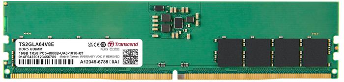 Transcend paměť 16GB DDR5 4800 1Rx8 (2Gx8)x8 CL40 DIMM 1.1V