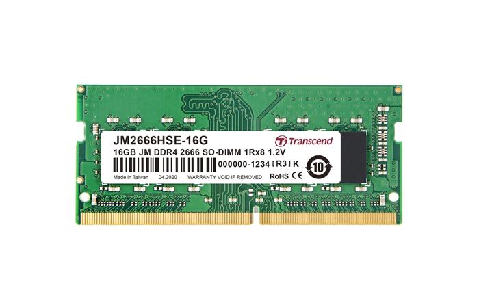 Transcend paměť 16GB Industrial ECC SODIMM DDR4 2666 2Rx8 1Gx8 CL19 1.2V