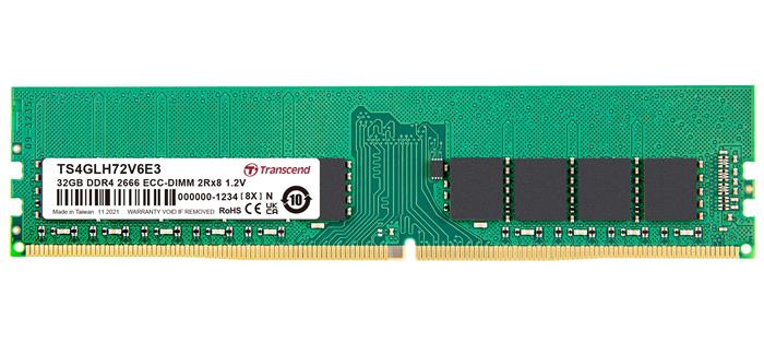 Transcend paměť 32GB DDR4 2666 ECC-DIMM 2Rx8 2Gx8 CL19 1.2V