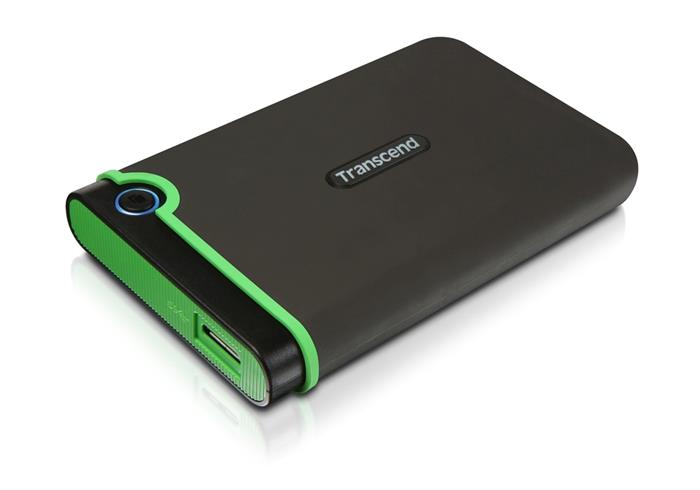 Transcend StoreJet 25M3S SLIM - 2TB, externí 3.5" HDD, USB 3.0, šedo/zelený