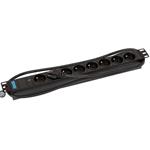 Triton 19"  rozvodný panel 1U 8x230V ČSN kontrolka, černý 2m