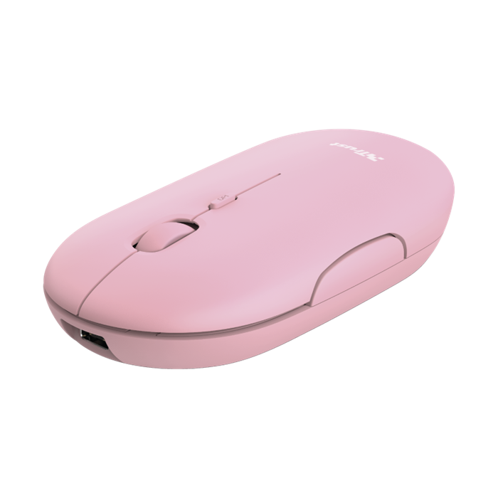 TRUST myš PUCK, bezdrátová, USB, růžová, bluetooth