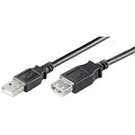 USB 2.0 kabel prodlužovací A-A, M-F, černý, 30cm