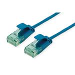UTP patchkabel kat. 6a, tenký, 2m, modrý