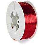 VERBATIM 3D tisková struna PET-G / Filament / průměr 2,85mm / 1kg / červená průhledná (red transparent)