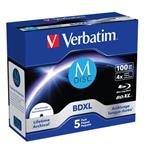 Verbatim 43834 BD-XL M-DISK, 100GB, 4x, printable, 5ks, Jewel case