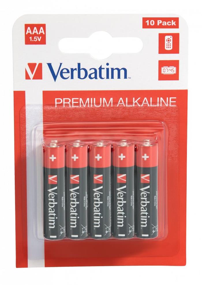 Verbatim AAA alkalické baterie, 1.5V, 10ks, blister