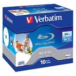 Verbatim BD-R DL Wide Printable, 50GB, no ID, 6x, 10ks, jewel case