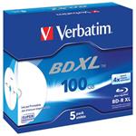 Verbatim BD-R XL Wide Printable, 100GB, 4x, 5ks, jewel case