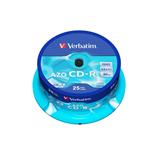 Verbatim CD-R AZO Crystal, 700MB, 52x, 25ks, spindle