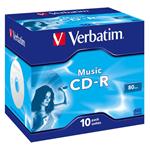 Verbatim CD-R Music, 80 minut, 16x, 10ks, Color, jewel case