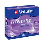 Verbatim DVD+R DL Matt Silver, 8.5GB, 8x, 5ks, jewel case