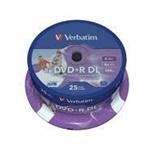 Verbatim DVD+R DL Wide Printable, 8.5GB, 8x, 25ks, spindle