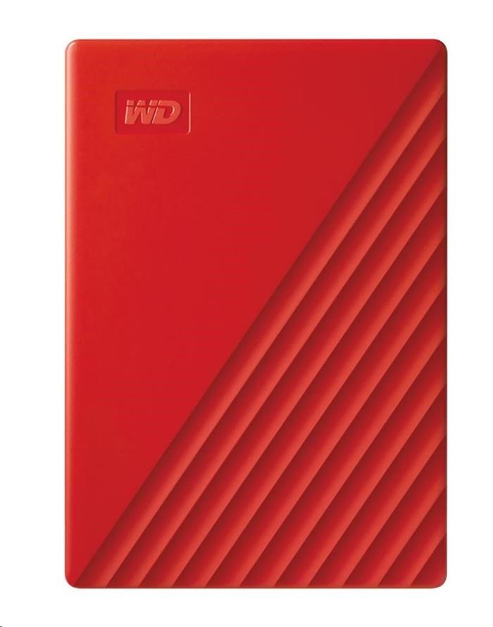 WD My Passport 4TB, externí 2.5" HDD, USB 3.0. červený
