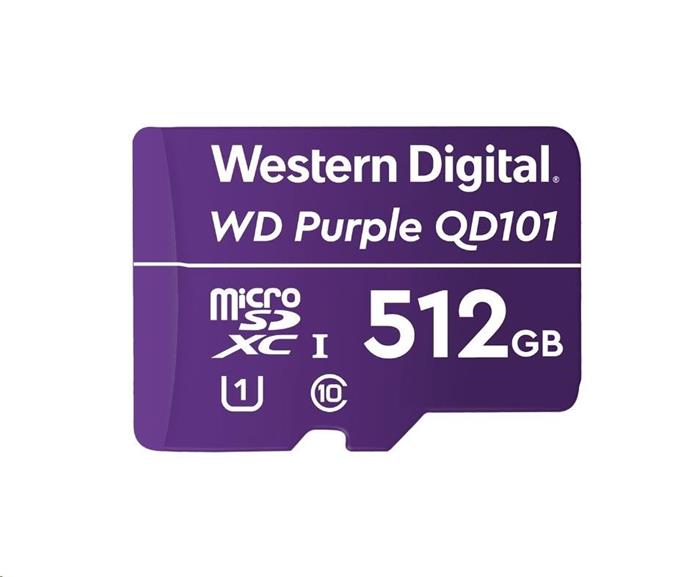 WD Purple 512GB microSDXC karta, UHS-I U1, 100R/60W