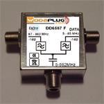 Wodaplug • DD6587 • Wodaplug Diplex filter 6587 3*F connectors, data pass thru / TV