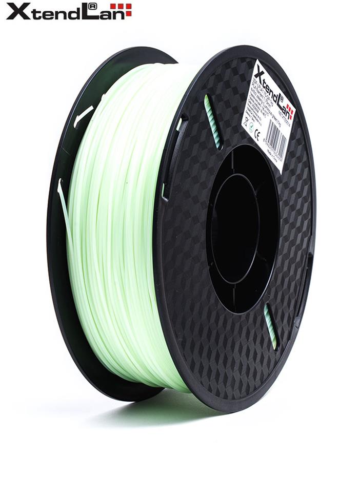 XtendLAN PLA filament 1,75mm svítící zelený 1kg