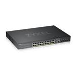 Zyxel GS1920-24HPv2, 28 Port Smart Managed PoE Switch 24x Gigabit Copper PoE and 4x Gigabit dual pers., hybrid mode