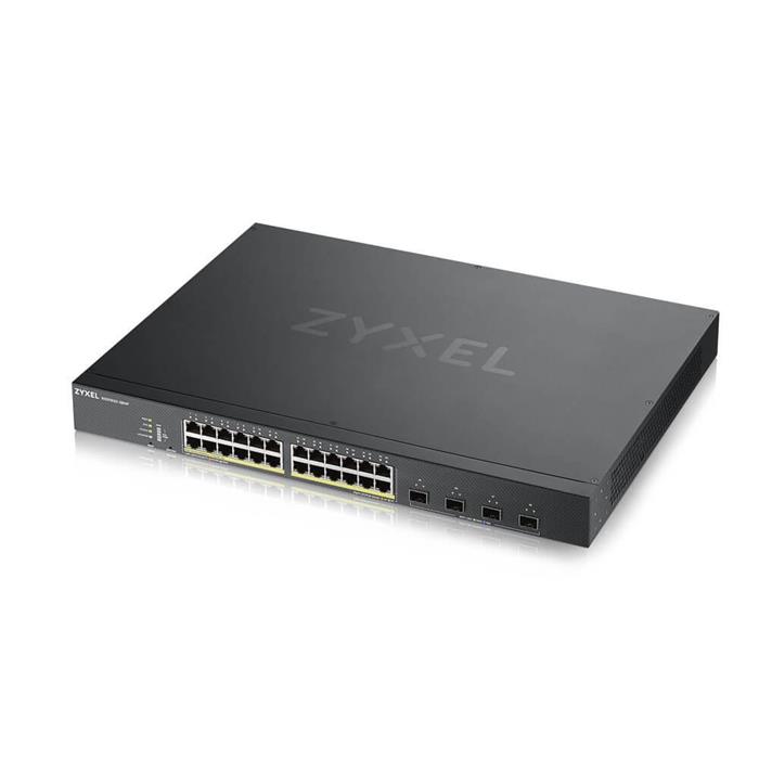 Zyxel XGS1935-28HP, 28 Port Lite-L3 Smart Managed PoE Switch, 24x Gigabit PoE and 4x 10G SFP+, hybrid mode, standalone