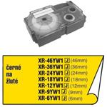 Casio originální páska do tiskárny štítků, Casio, XR-24YW1, černý tisk/žlutý podklad, nelaminovaná, 8m, 24mm