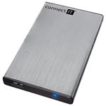 CONNECT IT externí box LITE pro HDD 2,5" SATA, USB 3.0 stříbrný