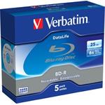 Verbatim BD-R, 25GB, bílý povrch, 6x, 5ks, jewel case