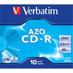 Verbatim CD-R AZO Crystal, 700MB, 52x, 10ks, jewel case